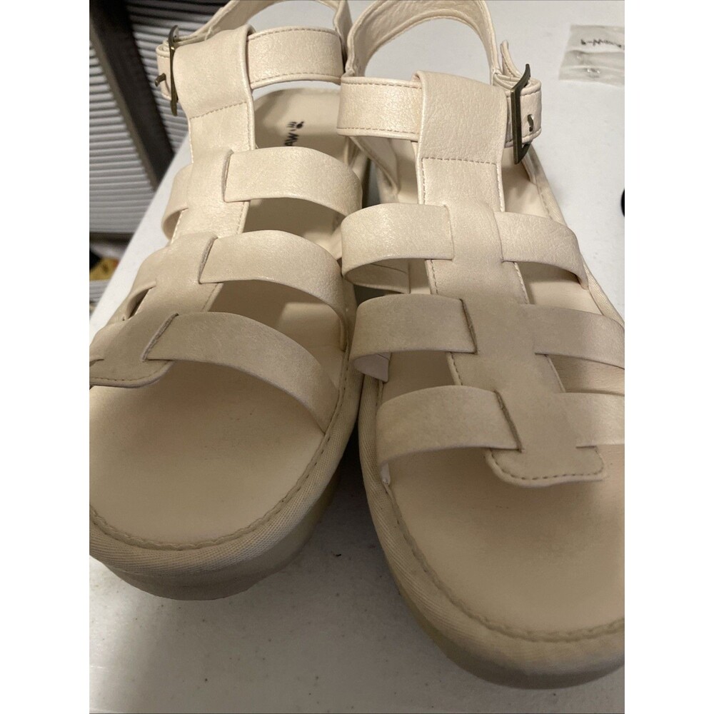 BEARPAW Women's Sandals (30743-00) Bone Color platform 8.5